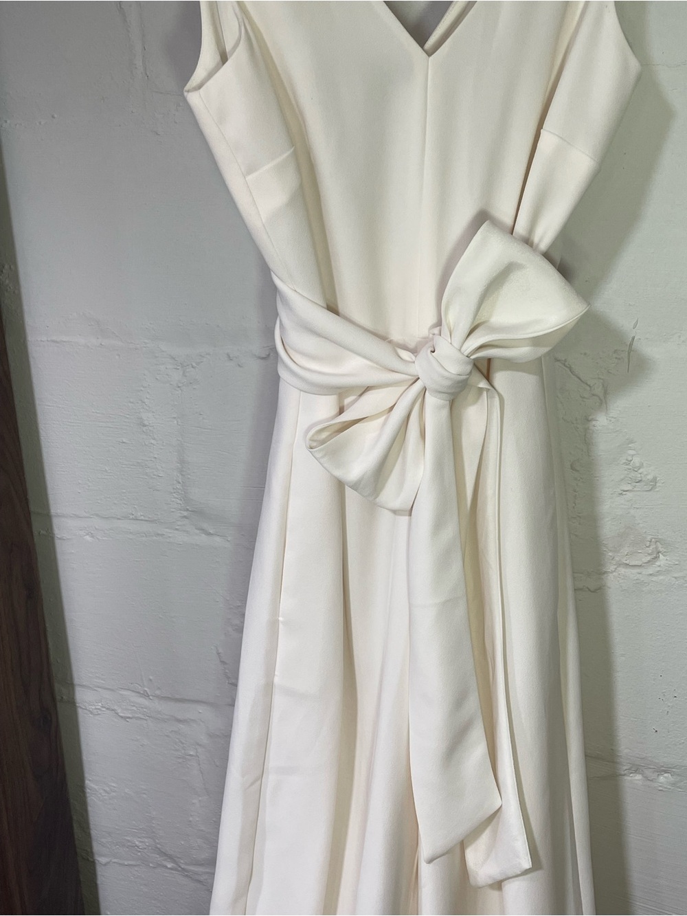 J. Crew Ivory V-Neck Jumpsuit with Waist Tie - Picture 3 of 6